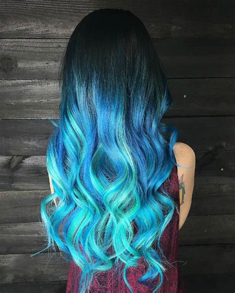 ombre blue and purple hair